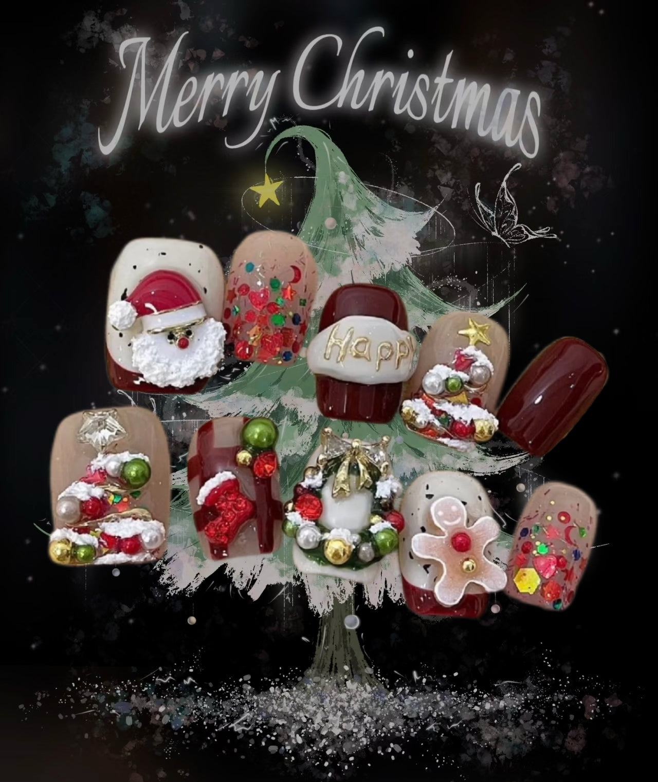 Cute Santa Claus's nails