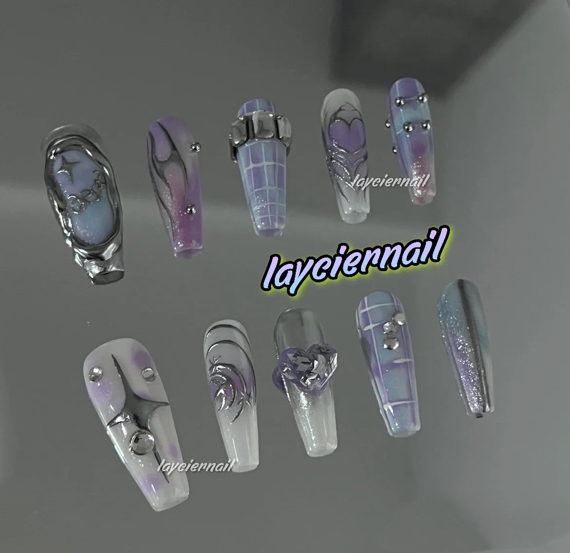 Blue Gradient Nails