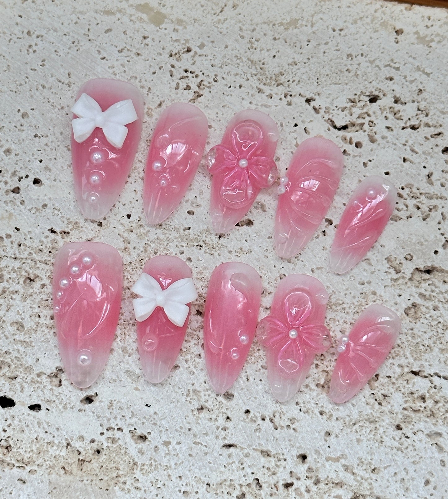 Pink 3D three-dimensional flowers🌸