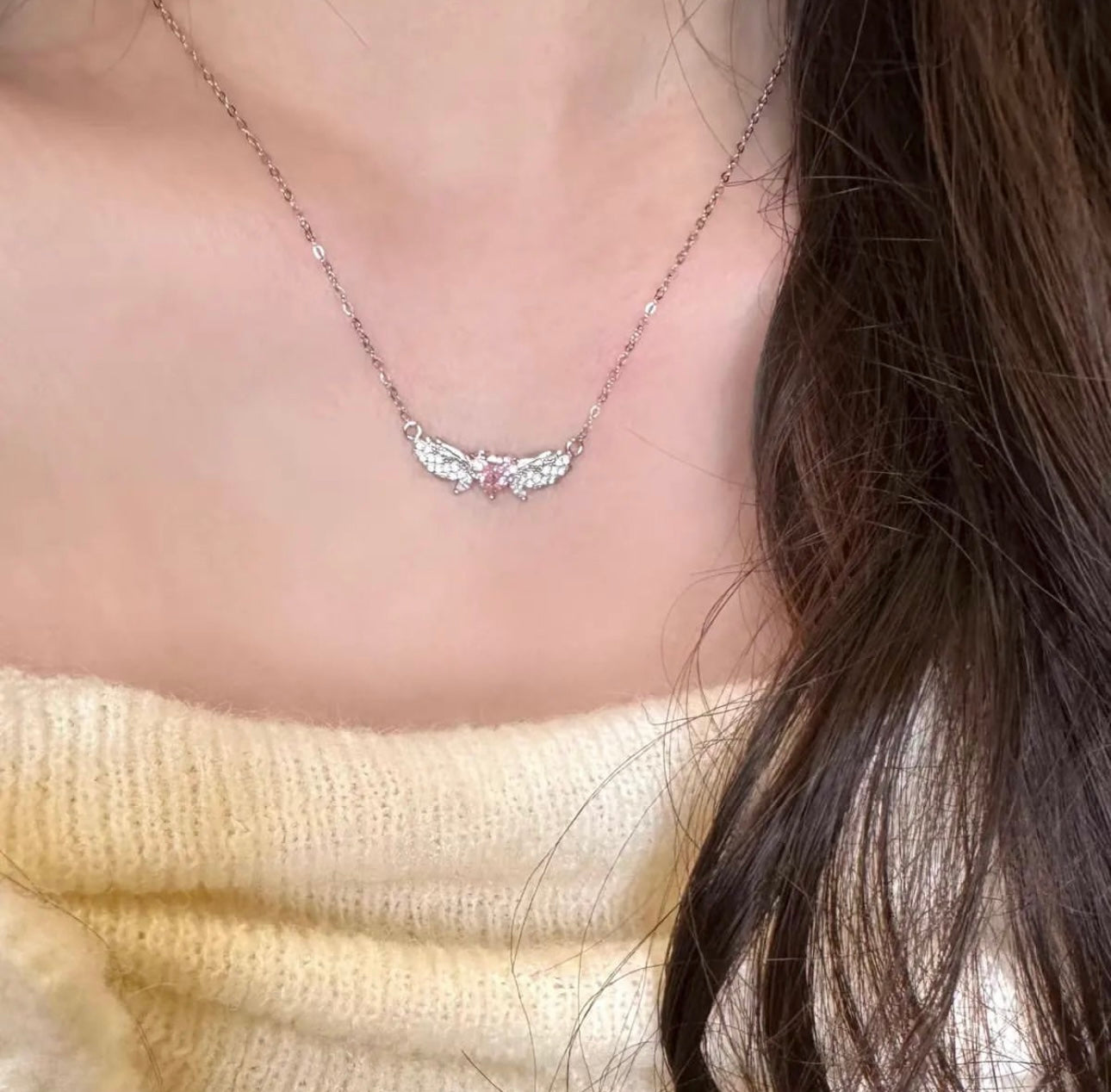 Sweet sweet heart heart pearl heart earring necklace