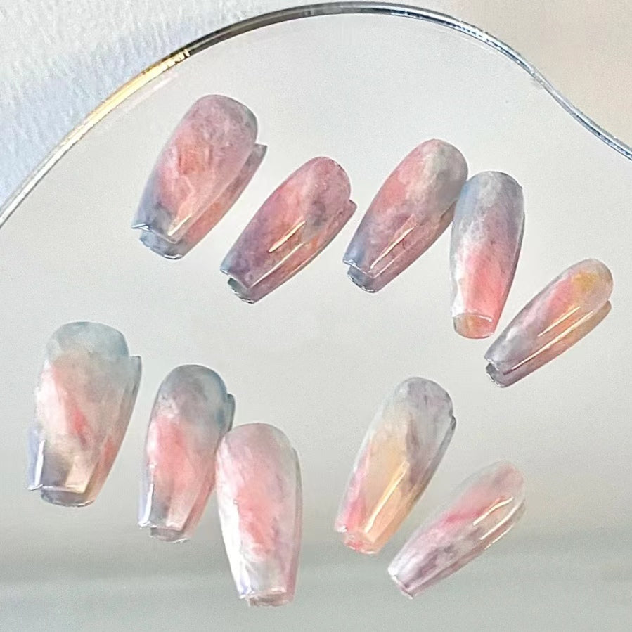 Scattered Stars Naked Color Wearing Armor powder blusher Gradual Change Two Color Aurora French Advanced Manicure Customization
