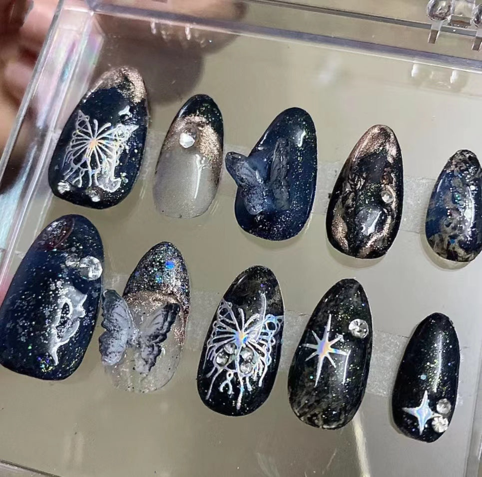 2023 New Wearing Armor Customized Handmade Patch for Pregnant Women Wearing Armor Premium Bridal Nail Enhancement - Butterfly