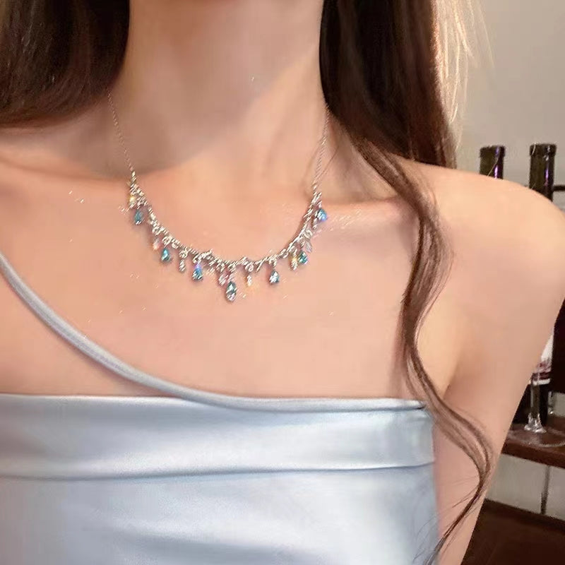 Summer Qimeng~Exquisite Tassel Droplet Necklace Light Luxury, Small and Popular Advanced Design 2023 New Collar Chain Female