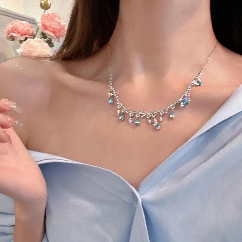 Summer Qimeng~Exquisite Tassel Droplet Necklace Light Luxury, Small and Popular Advanced Design 2023 New Collar Chain Female