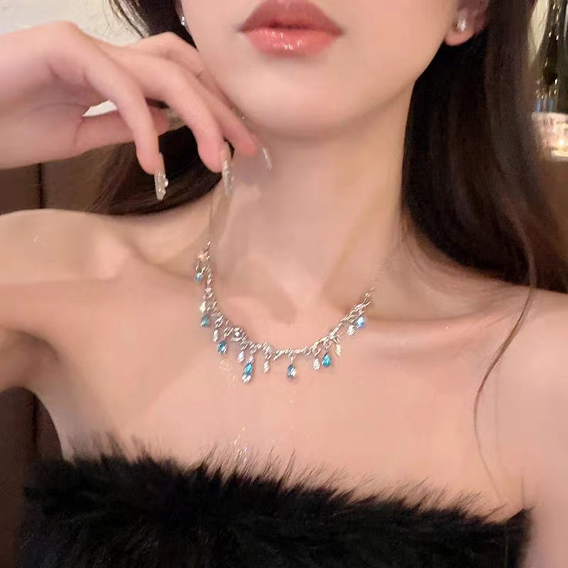 Summer Qimeng~Exquisite Tassel Droplet Necklace Light Luxury, Small and Popular Advanced Design 2023 New Collar Chain Female
