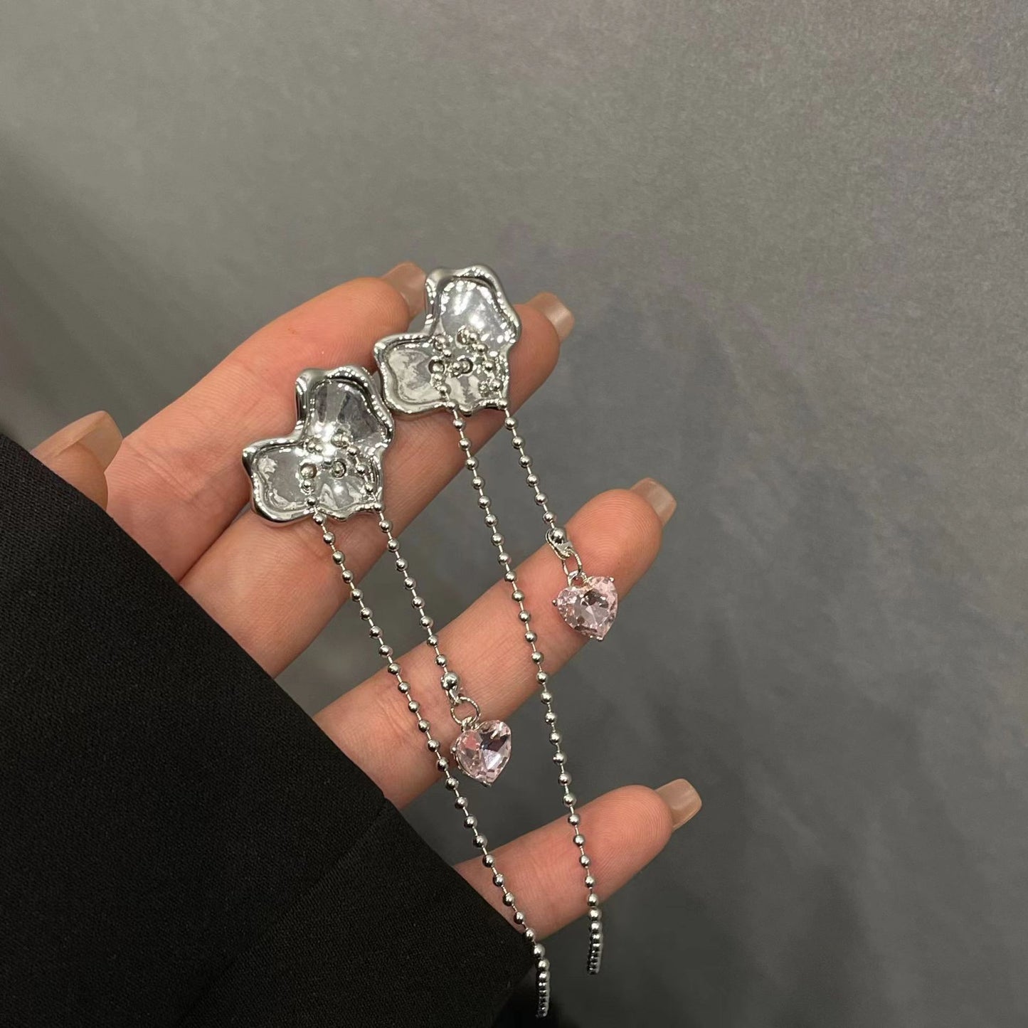 Original Pearl Heart Splice Necklace for Women Summer Sweet Cool Style Neckchain Accessories Light Luxury, Small and Popular Design, High Grade Lock