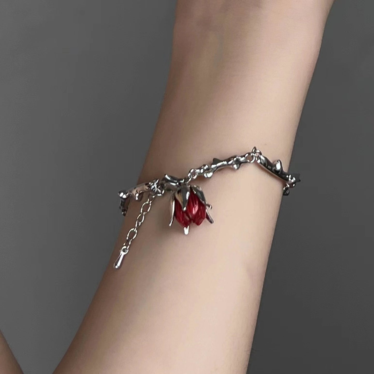 Y2K Thorn Rose Blood Droplet Series Bloodthirst Necklace Personalized Clavicle Chain Light Luxury Small Design Feel Bracelet