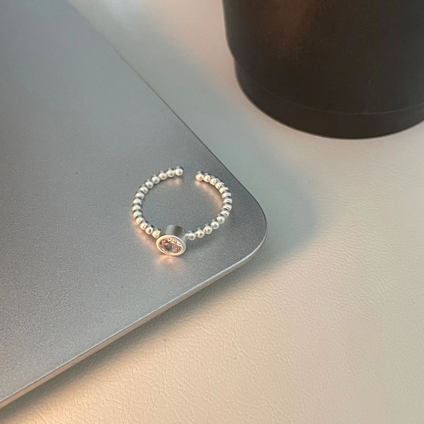 Plain Ring Zircon Metal Open Ring Set with Female Minority Design Advanced Sense Index Finger Ring Simple and Cool Style Ring