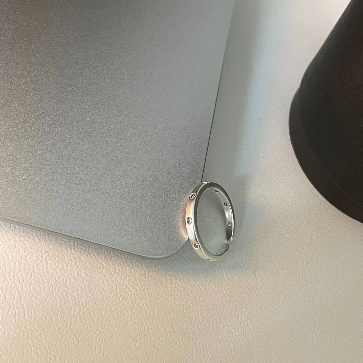 Plain Ring Zircon Metal Open Ring Set with Female Minority Design Advanced Sense Index Finger Ring Simple and Cool Style Ring