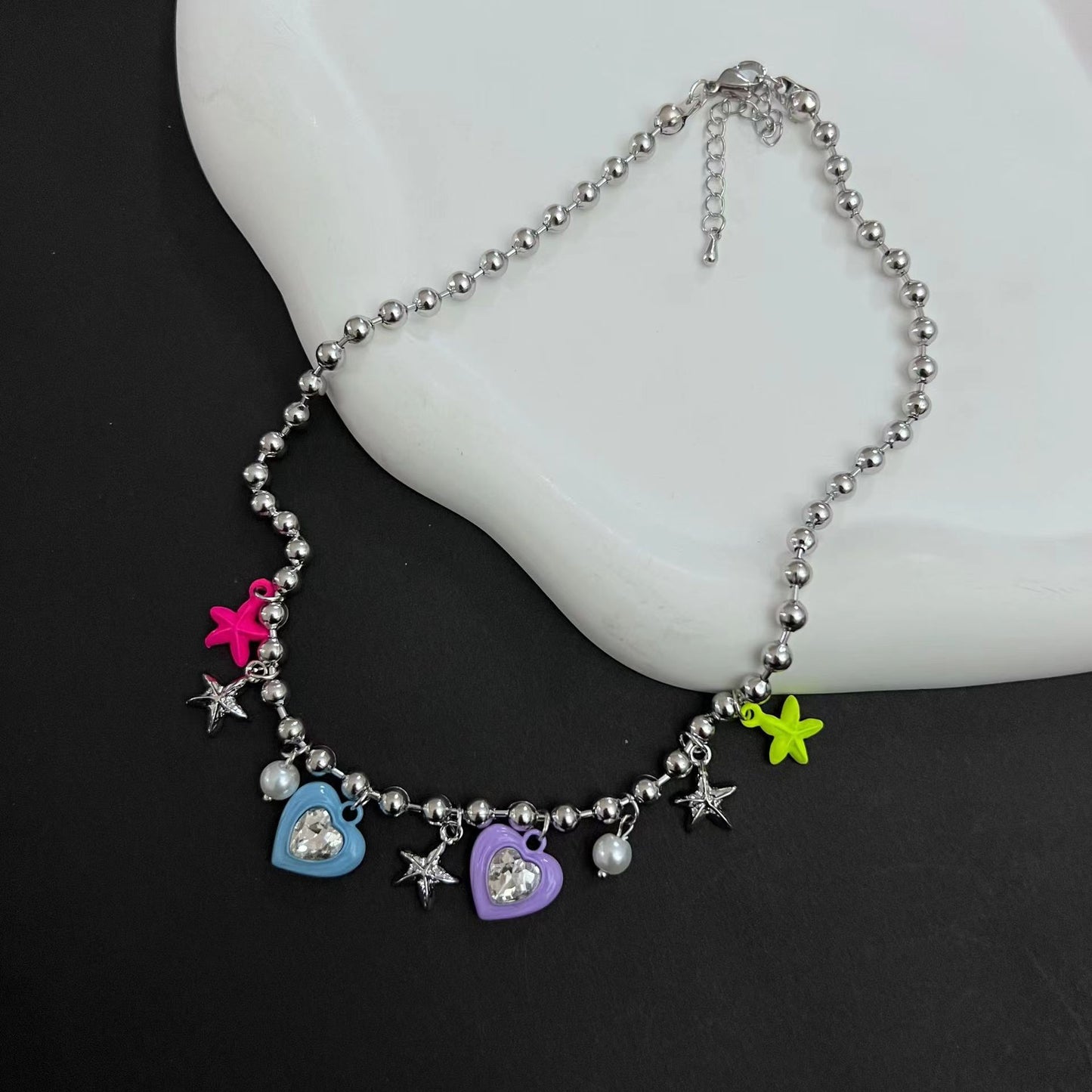 Pearl 2023 New Style Dial Zircon Necklace for Women's Light Luxury Small Crowd Collar Chain Crystal Gem Necklace Neckchain High