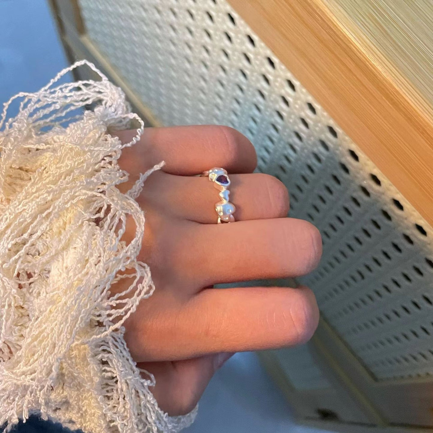Circular Ring Women's Design Feel Adjustable Cross, Small and Trendy Ins Style, Simple and Fashionable Ring