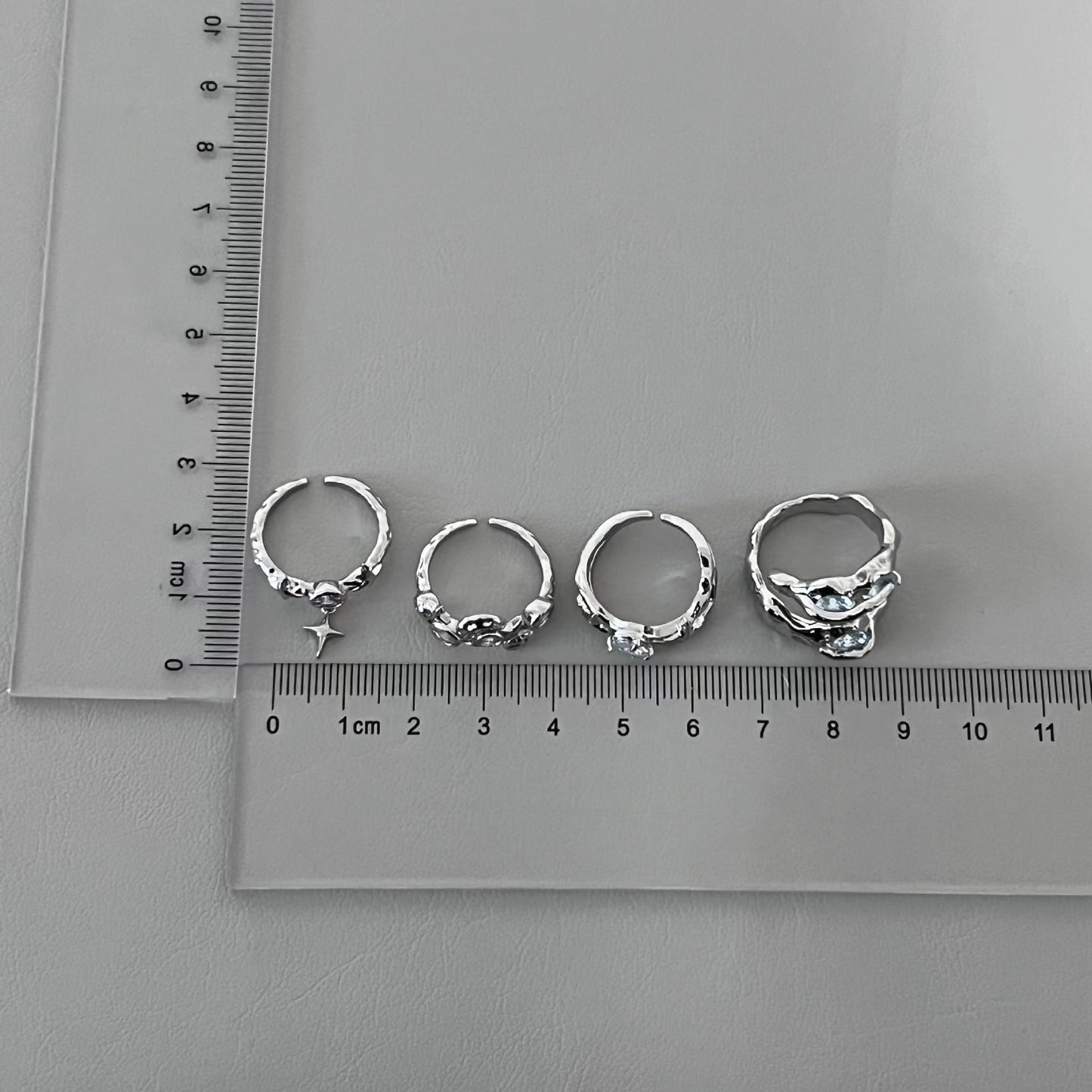 Zircon Ring Female INS Cold and Elegant Design Opening Ring Light Luxury Gem Index Finger Ring Fashion Personality