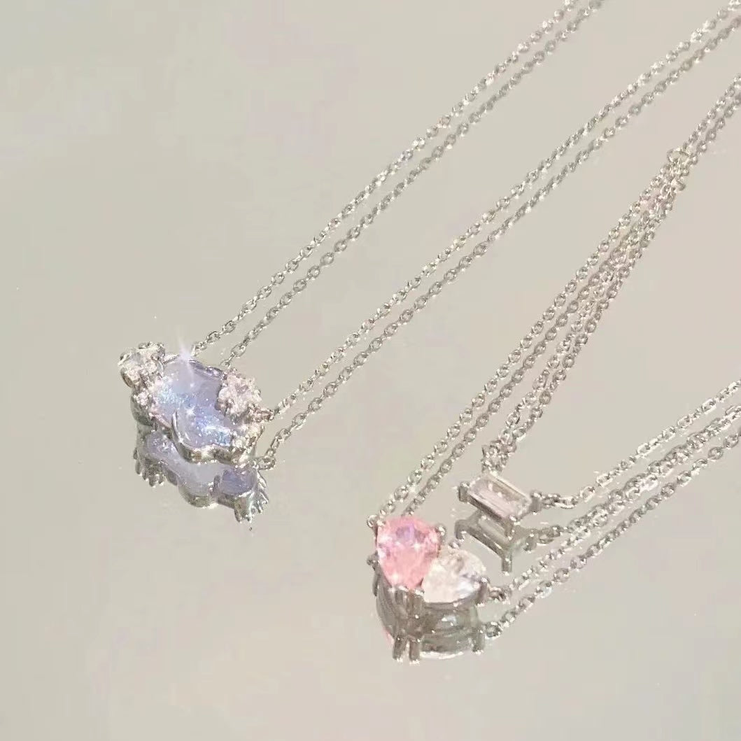 Glazed Cloud Fantasy Necklace for Women with Light Luxury and Small Crowd Design Collar Chain INS Simple and Cool Style Accessories for Summer Versatile