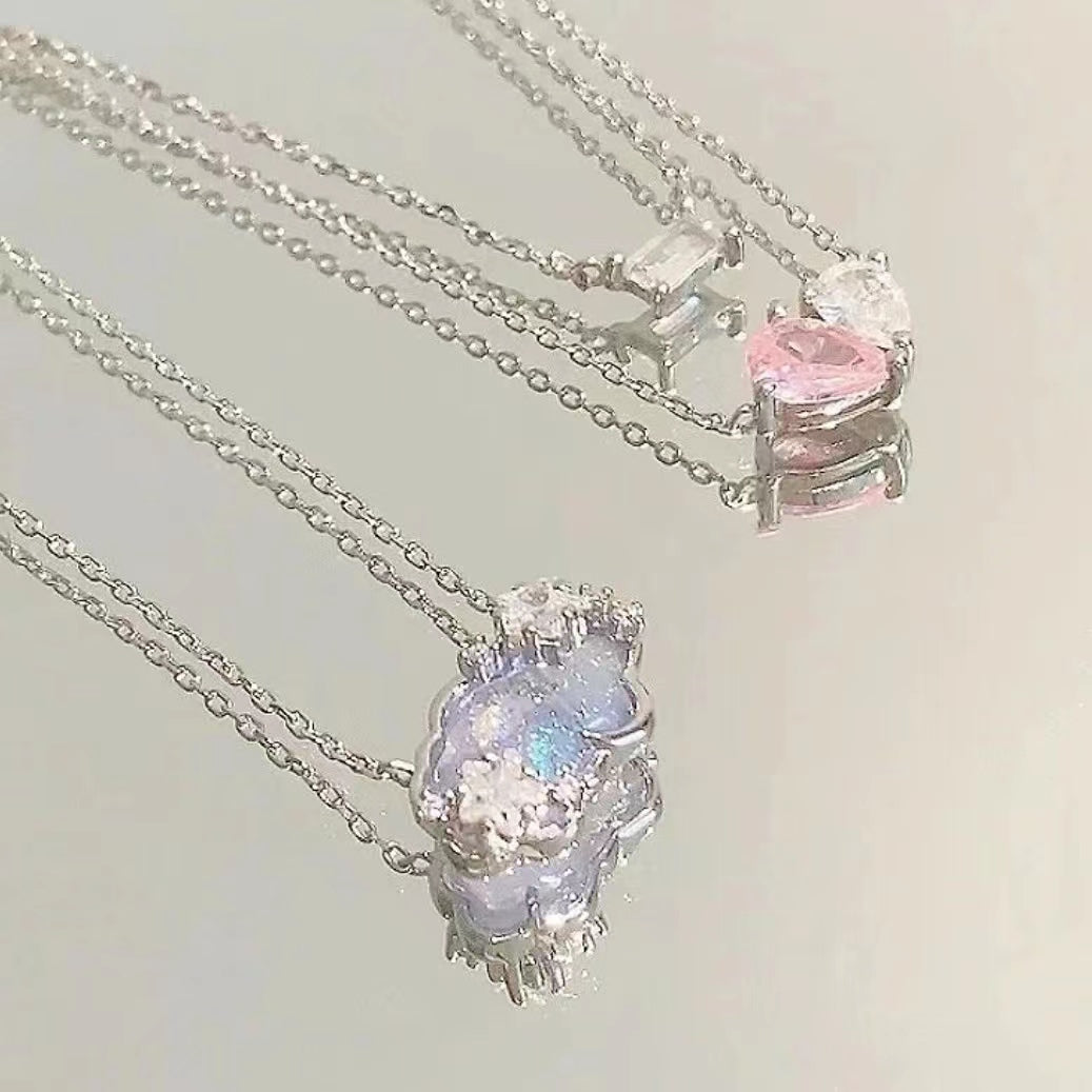 Glazed Cloud Fantasy Necklace for Women with Light Luxury and Small Crowd Design Collar Chain INS Simple and Cool Style Accessories for Summer Versatile