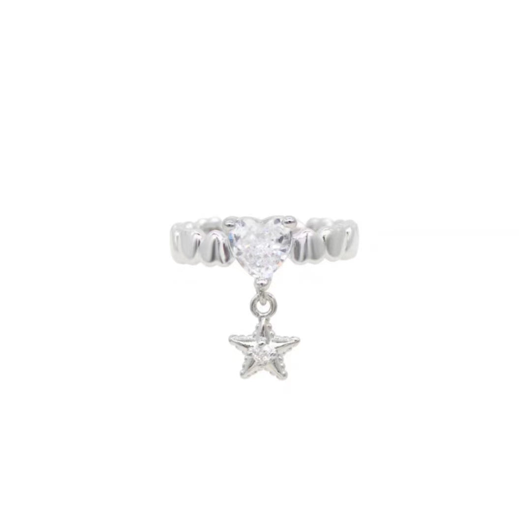 European and American sweet and cool drop glaze design butterfly ring, niche light luxury, fashionable and exquisite index finger ring