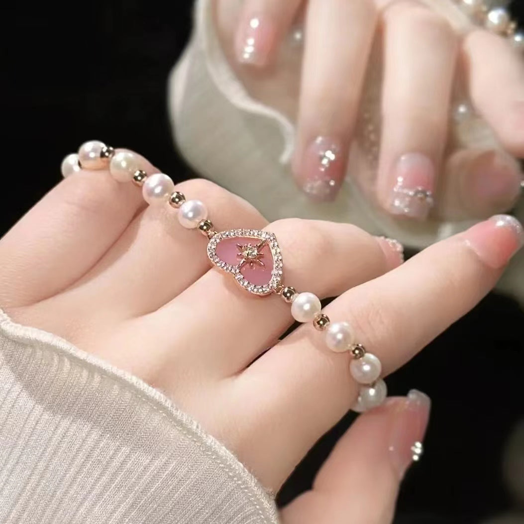 Pink zircon wisteria bracelet women's light luxury high-end