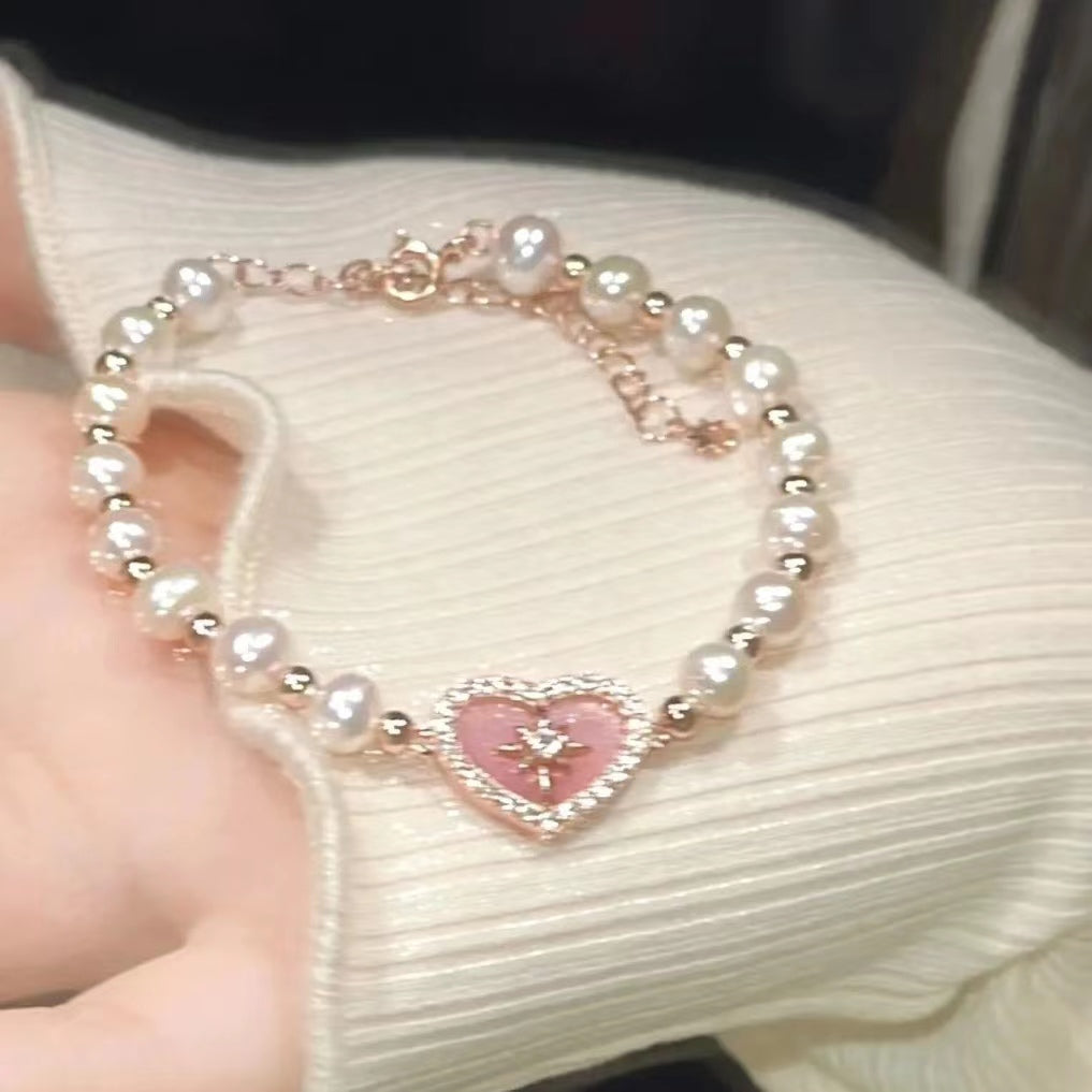 Pink zircon wisteria bracelet women's light luxury high-end