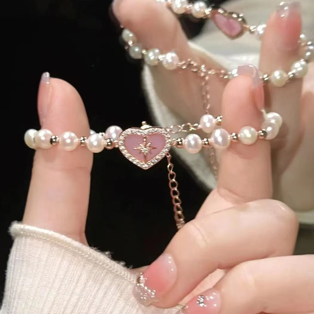 Pink zircon wisteria bracelet women's light luxury high-end