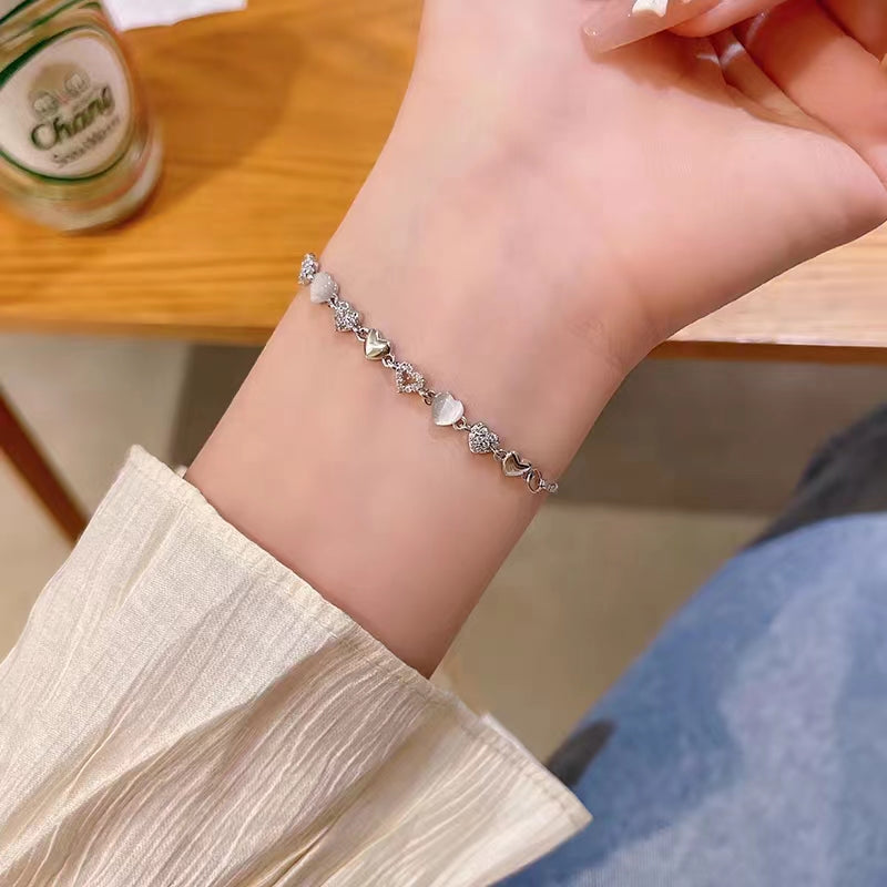 Super beautiful ~ Cat's eye stone ins niche bracelet women's