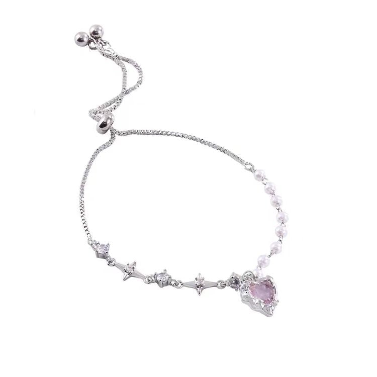 Zircon star love necklace women's design niche personality
