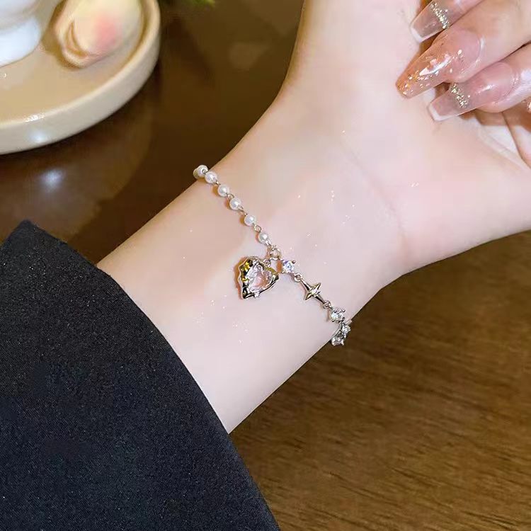 Zircon star love necklace women's design niche personality
