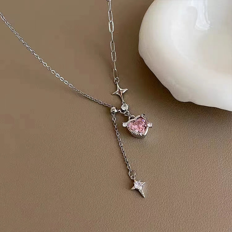 Sweet and cool girl collarbone chain thorn cloud love necklace