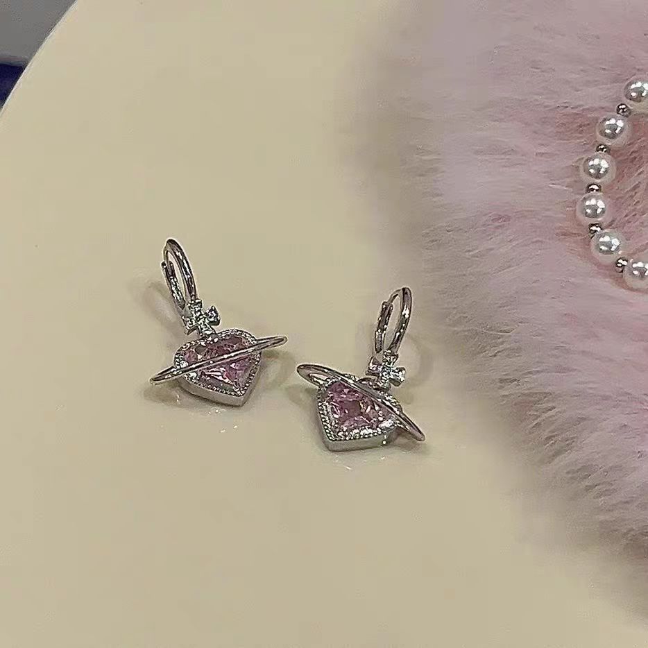 Korean Love Pink Earrings 2023 New Trendy