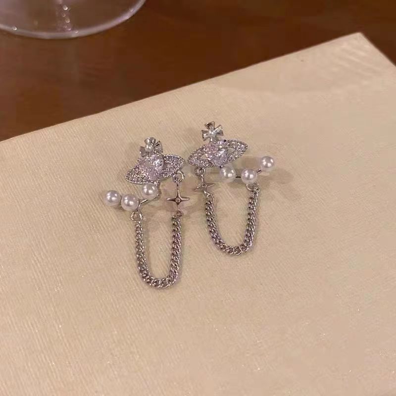 Love Mangxing tassel earrings, light luxury, high-end feel, earrings, niche design, temperament, Korean internet celebrity