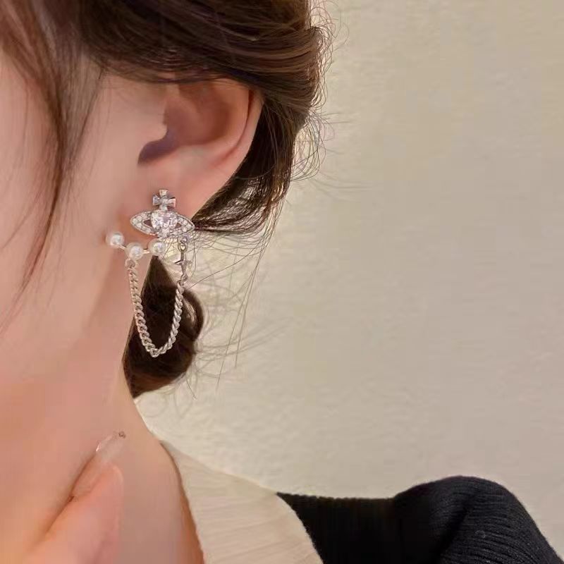 Love Mangxing tassel earrings, light luxury, high-end feel, earrings, niche design, temperament, Korean internet celebrity