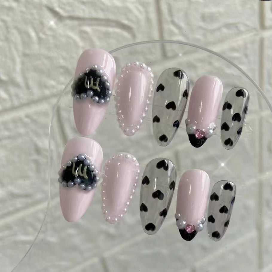 Pink Love Pop Art nails