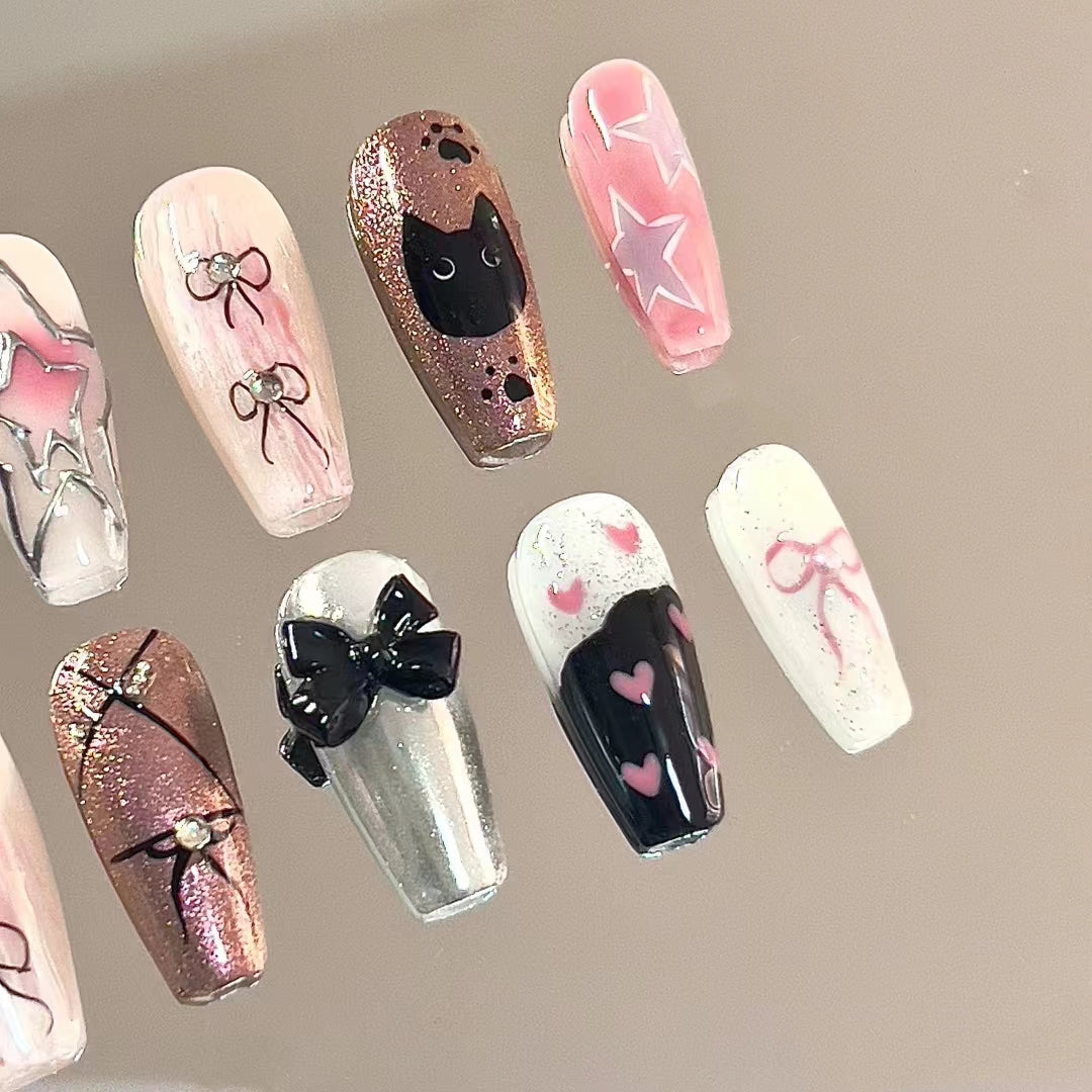 Hot selling Pink Black Halo Dyed Sticky Diamond Girl Spicy Girl