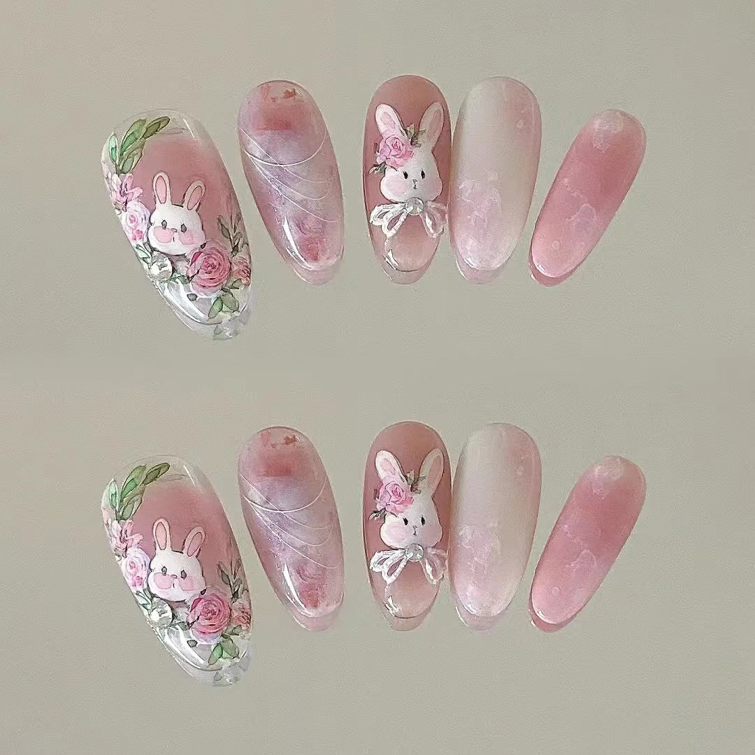 Spring Little Rabbit Rose Paradise Colorful Fantasy
