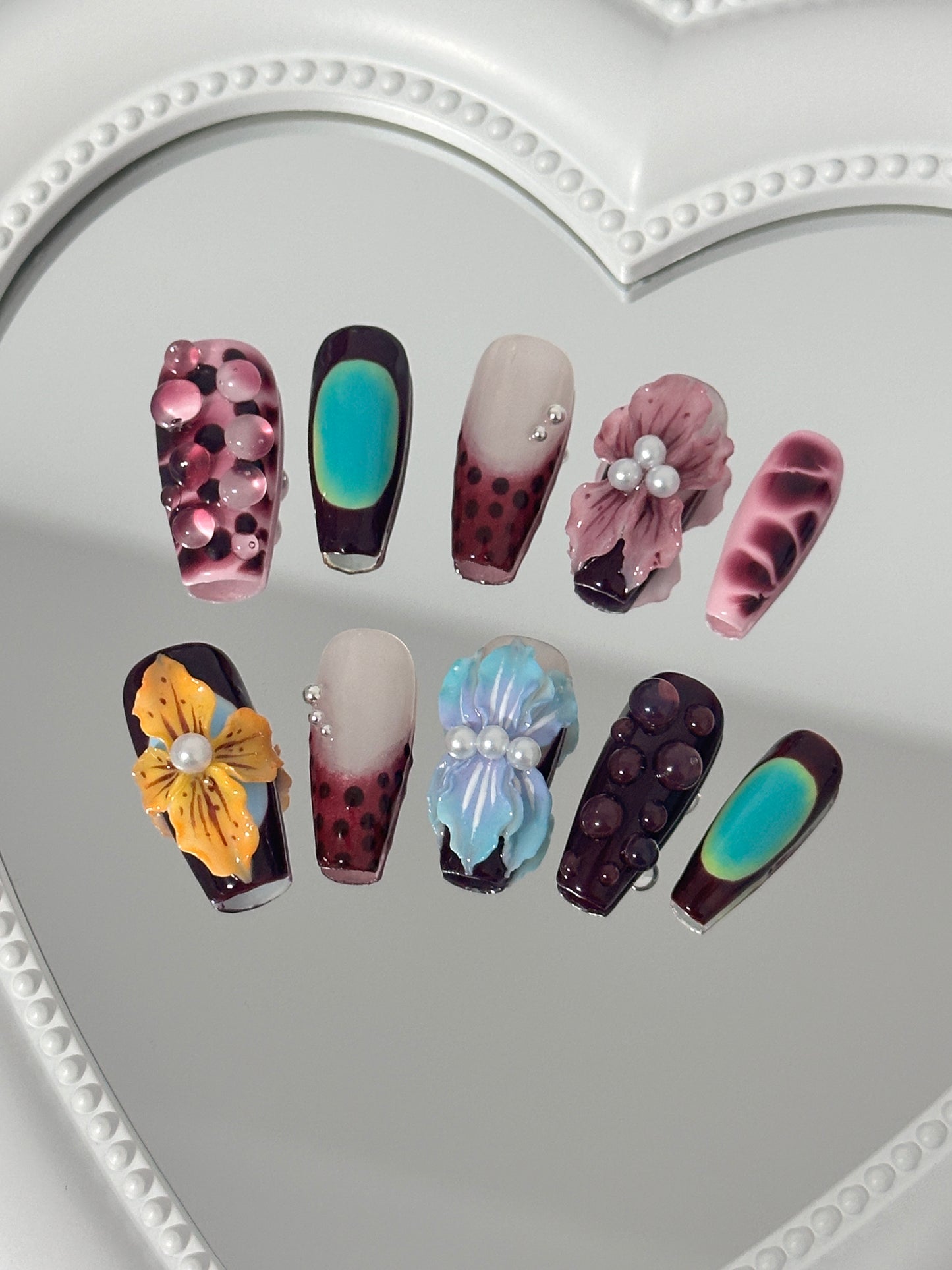 Elegant Floral Fantasy Nail Set