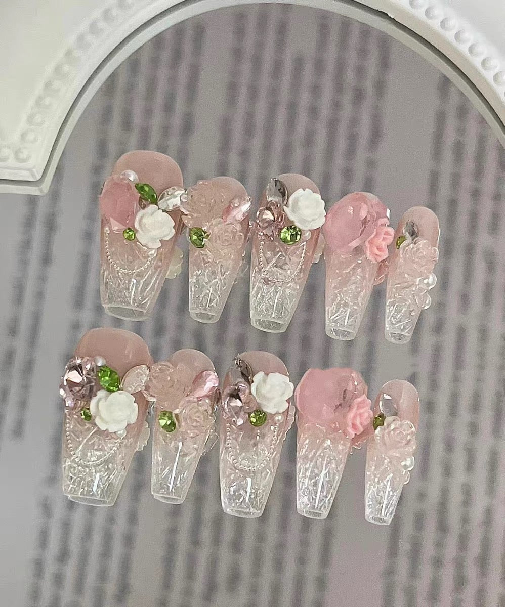 Pink glass rose