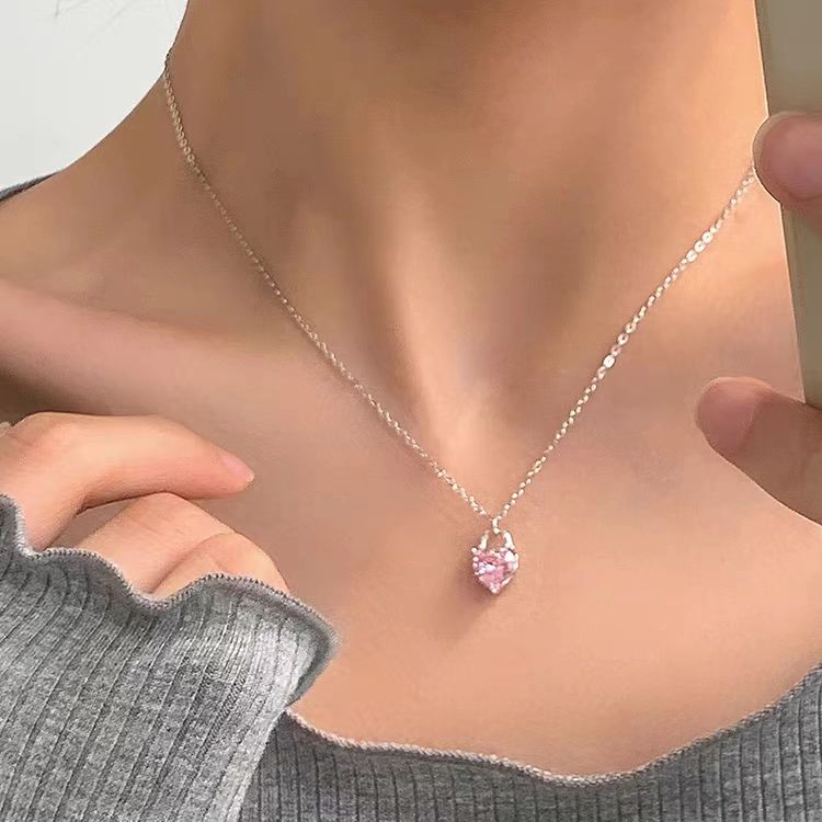 Love Lock Necklace S925 Sterling Silver 2023 New Light Luxury, Small and Unique, White and Exquisite Internet Red Collar Chain
