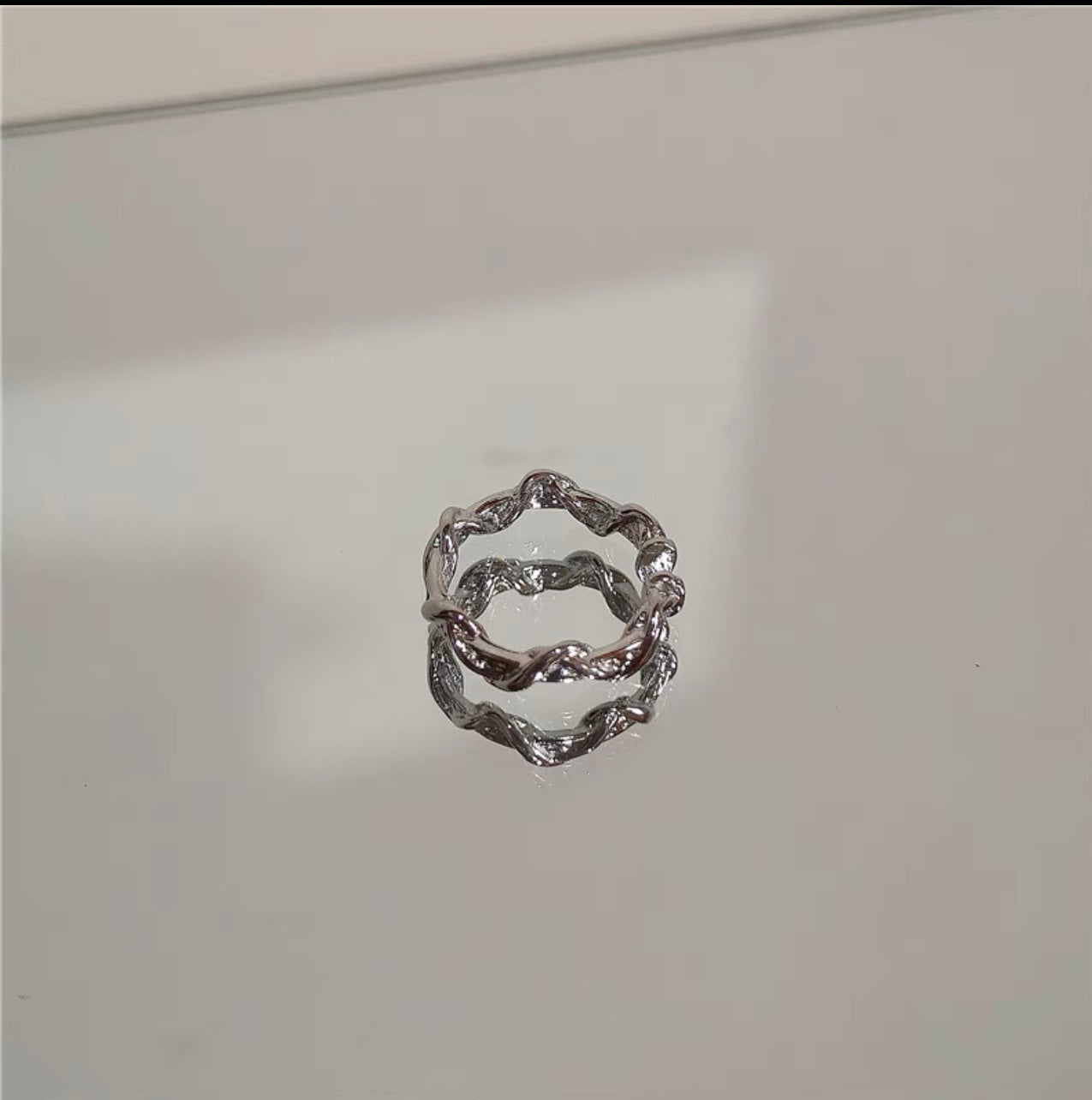 Kpop Fashion Punk Red Crystal Heart Irregular Open Metal Rin