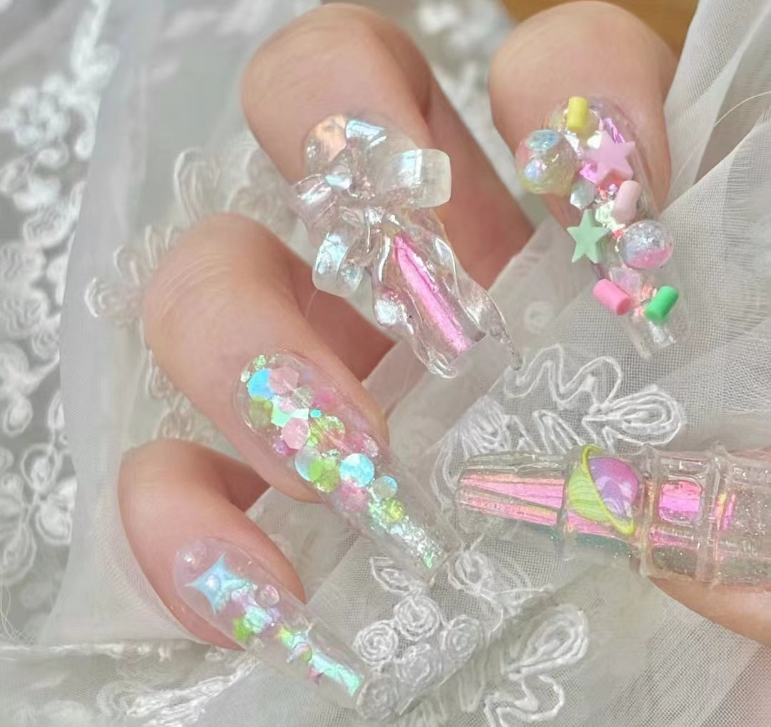 Original Design Rainbow Candy Candy Paper Colored Coat Nail Enhancement