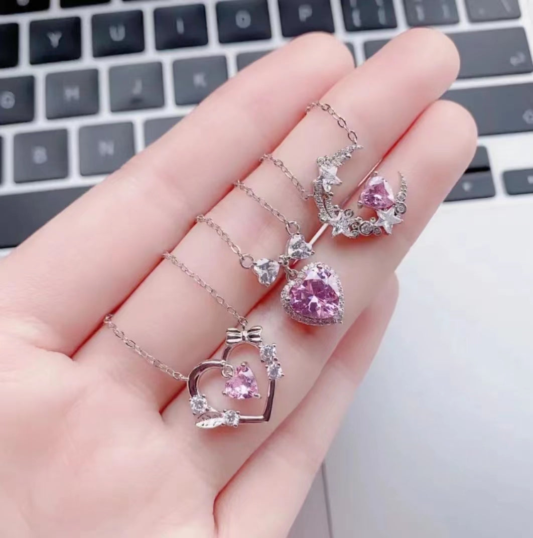 Pink love necklace series