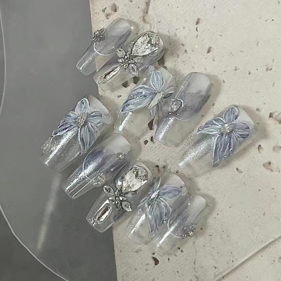 Crystal Zircon Butterfly Nail Enhancement Super Sparkling Immortal Spirit Nail Enhancement
