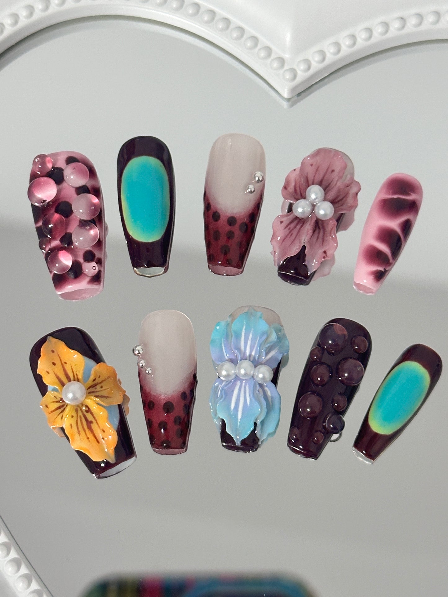 Elegant Floral Fantasy Nail Set