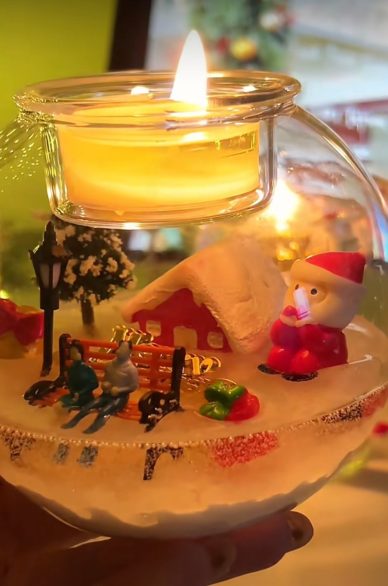 Round ball Christmas candlestick (the candlestick can be used repeatedly)