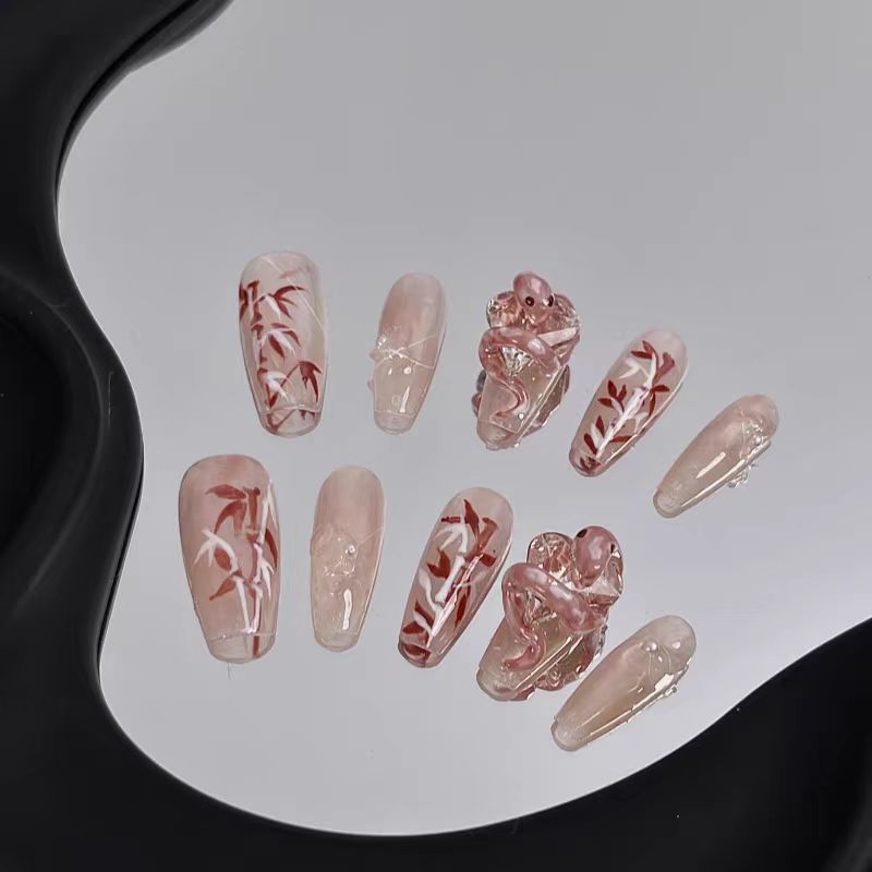 Pink and Daisy Glass Snake | Gaoding National Style Series Retro Creative Hand-painted