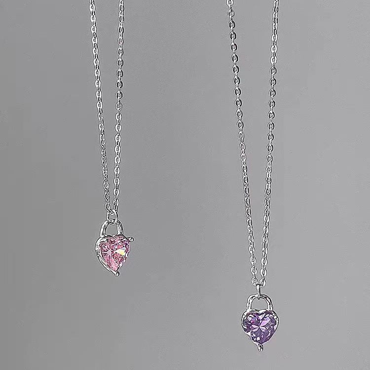 Love Lock Necklace S925 Sterling Silver 2023 New Light Luxury, Small and Unique, White and Exquisite Internet Red Collar Chain