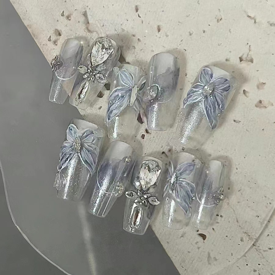 Crystal Zircon Butterfly Nail Enhancement Super Sparkling Immortal Spirit Nail Enhancement