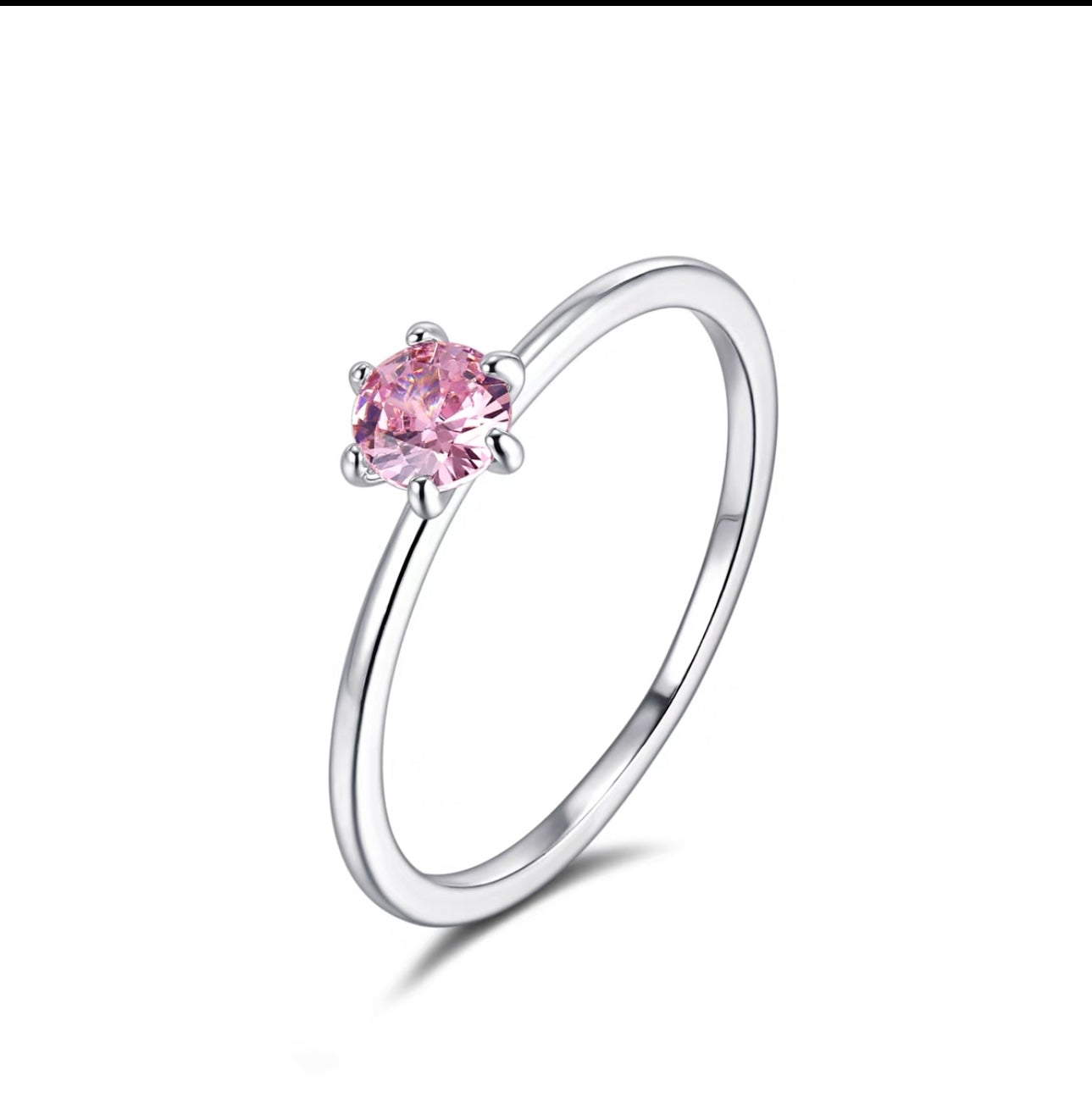 Cherry blossom pink ring six-piece set sweet flash diamond love gemstone butterfly ring