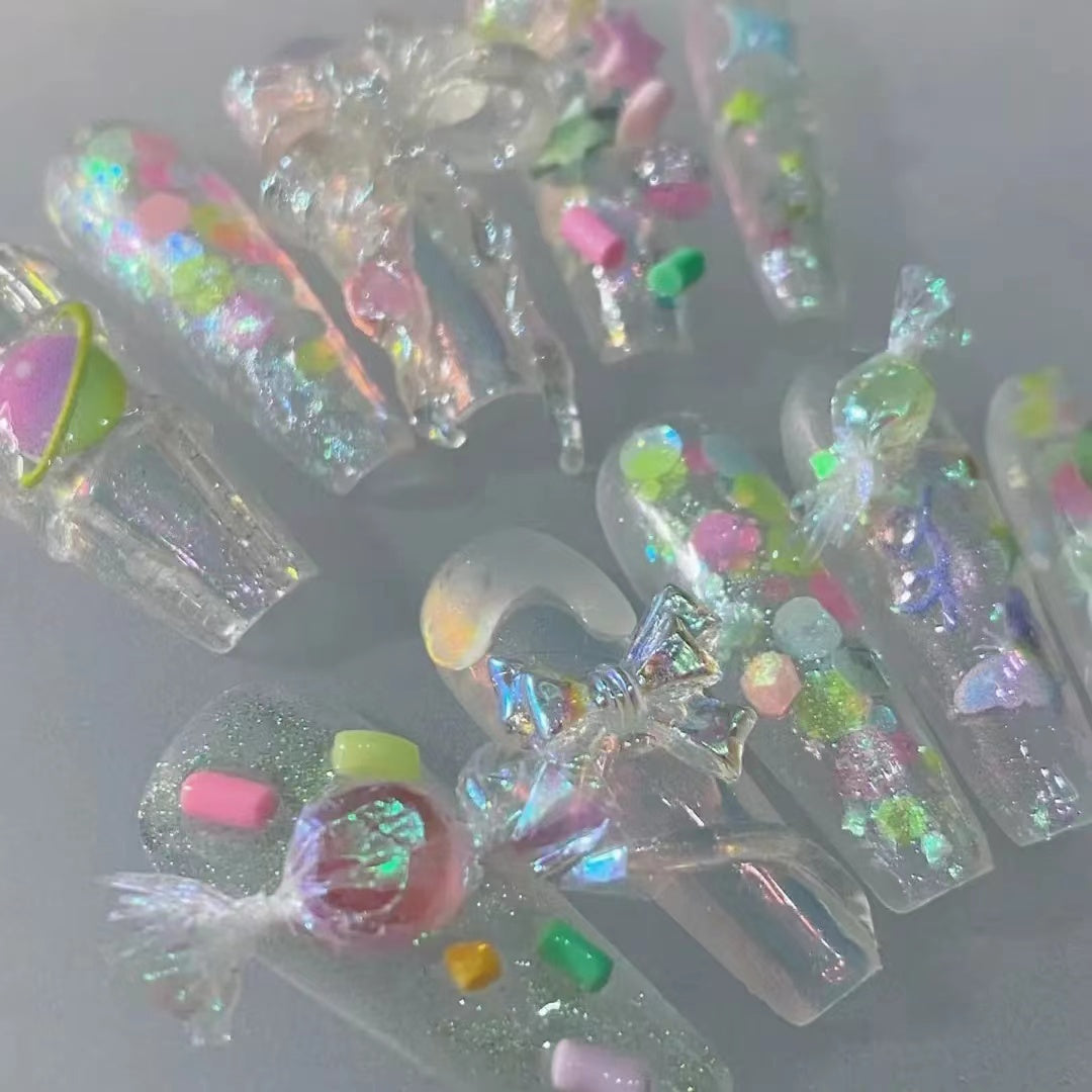 Original Design Rainbow Candy Candy Paper Colored Coat Nail Enhancement