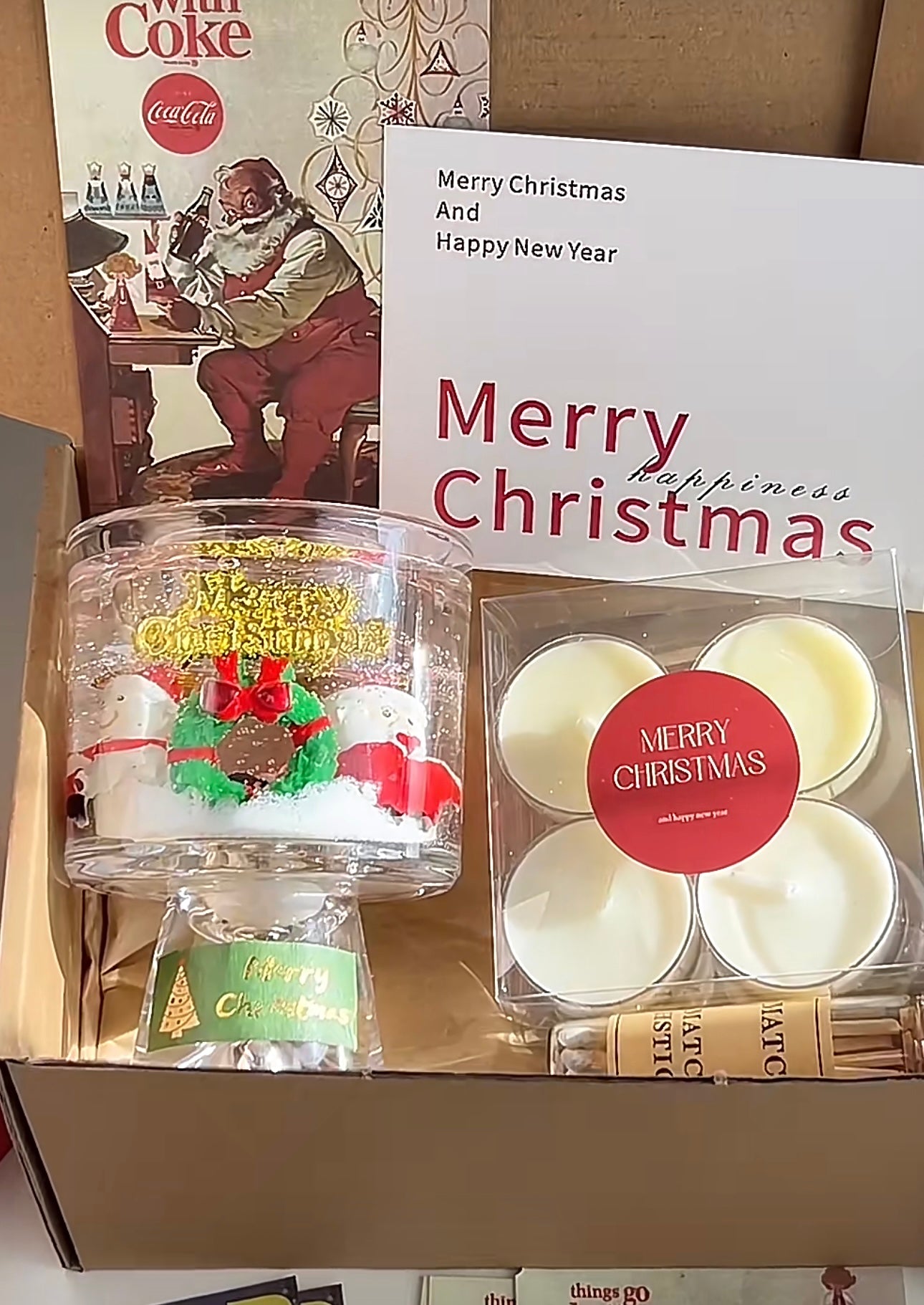 Round Wine Glass Christmas Candle Holder (Candle holder can be reused)