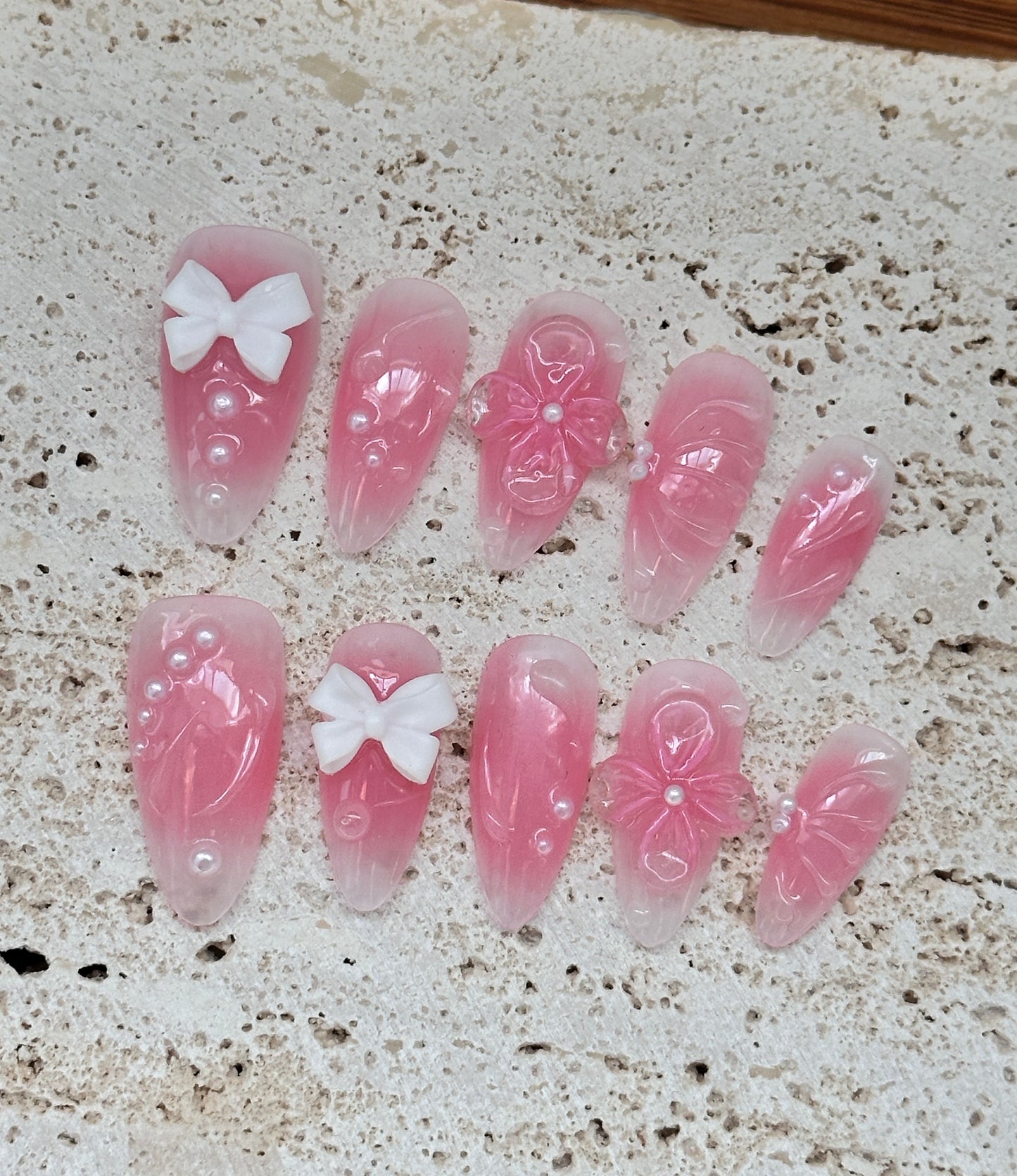 Pink 3D three-dimensional flowers🌸