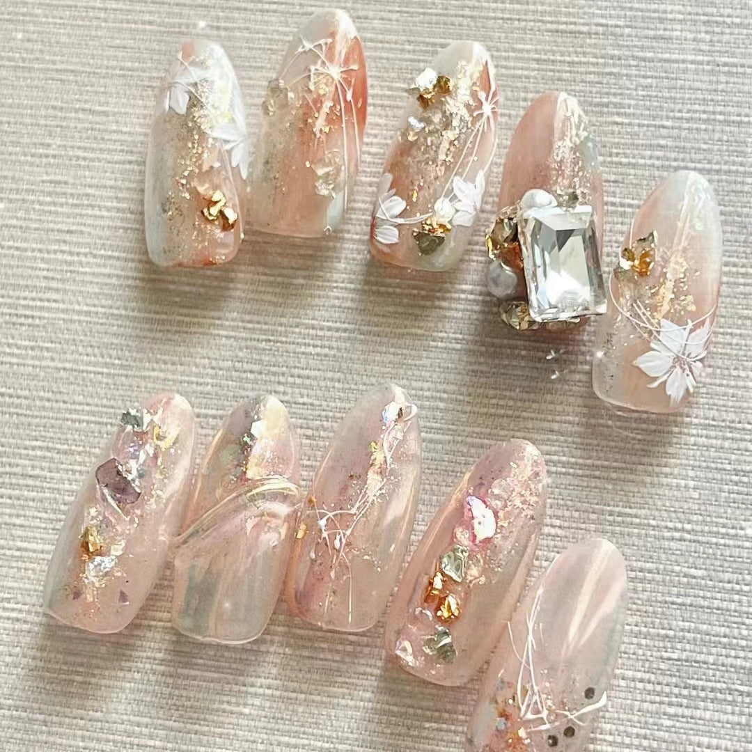 Nail art, super beautiful temperament, autumn and winter wearing nail art, nail plates, and wearing nails