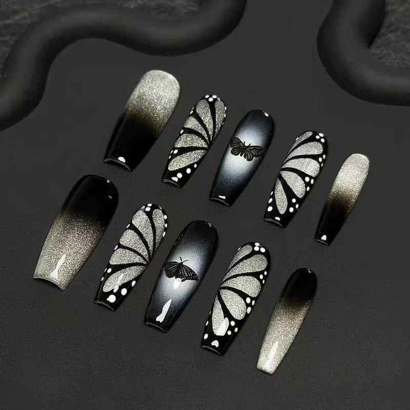 Starry Butterfly | Toxic and Spicy Dark Series Cool Future Mechanical Feel Handmade Wearing Nail Simple and Replaceable Nail Beauties